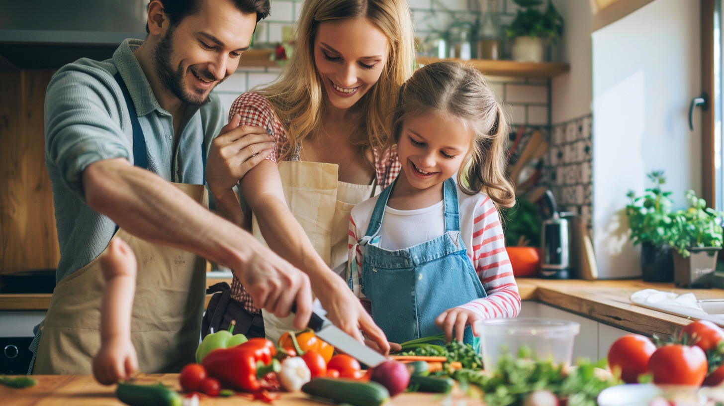 Чоловік середнього віку з овочами